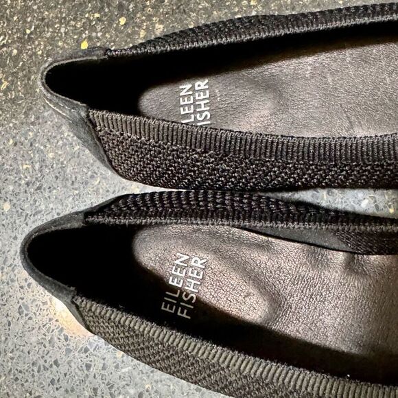 Eileen Fisher UNA Stretch Knit Ballet Flats. Black. Size 6. - Picture 7 of 9